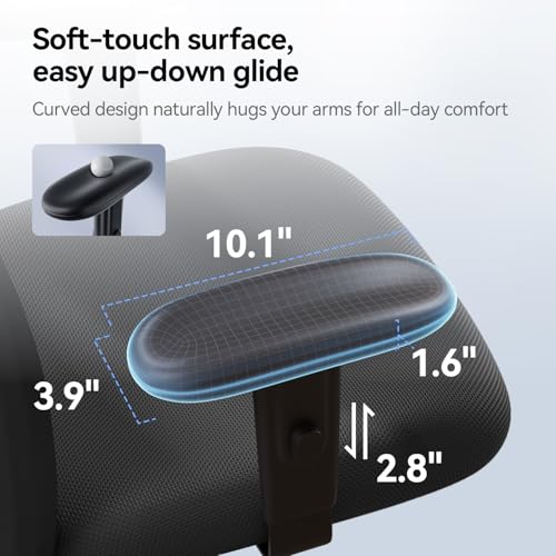 SIHOO Ergonomic Office Chair Computer Chair Desk Chair, Adjustable Headrests Chair Backrest and Armrest's Mesh Chair (2 Packs Black)