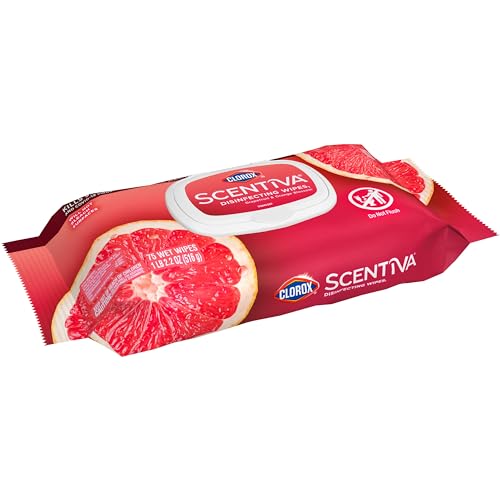 CLOROX SCENTIVA DISINFECTING WIPES, GRAPEFRUIT AND ORANGE BLOSSOM, 75 CT., PACK OF 3 (PACK MAY VARY)