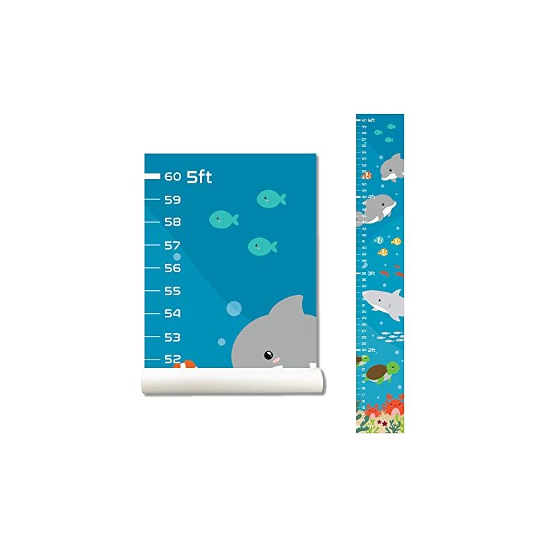 Ocean Wall Sticker Growth Chart for Kids, Height Chart for Boys and Girls, Growth Chart Sticker, Growth Chart Decal