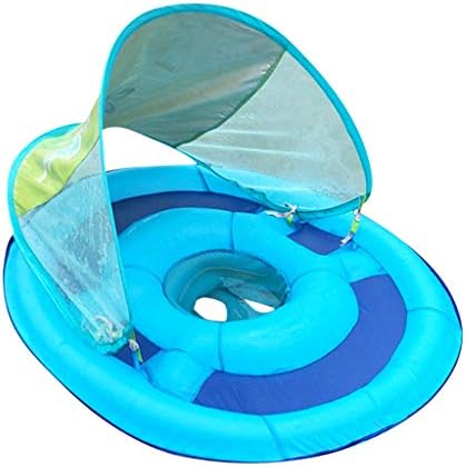 Leedford Baby Spring Float Activity Center Sun Canopy - New Swimming Laps- Blue (1 pc, Blue)