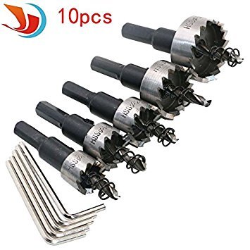 Generic 10pcs/ set Carbide Tip HSS Drills Bit Hole Saw Set Stainless Steel Metal Alloy 16/18.5/20/25/30mm