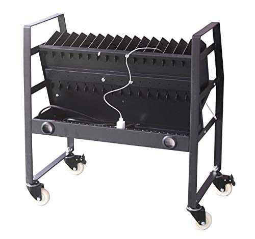 Pearington 16 Bay Classroom and Office Mobile Charging Cart with Wheels - for Chromebooks, iPad and Laptops