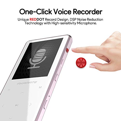 MP3 Player, 16GB Player with Bluetooth 4.2, Music Player with FM Radio, One Click Recording, 2.4" Screen, Built-in Speaker, HiFi Lossless Sound, Support up to 128GB(Earphone, Sport Armband)