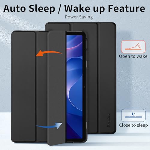 EasyAcc Case Cover Compatible with Xiaomi Redmi Pad 2 11 Inches – Ultra Slim with Lightweight PU Leather Stand Cover, Black