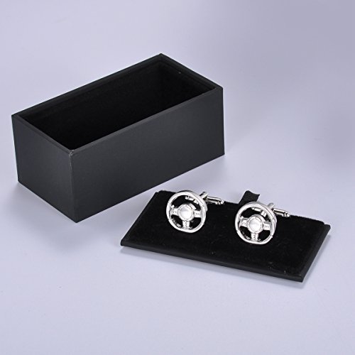 Housweety Steering-wheel Classic Cufflinks with Gift Box 1pair - Thumbnail 2