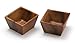 Lipper International Acacia Wood Small Square Bowls | For Condiments | Hand Wash Only | Brown | Set of 2
