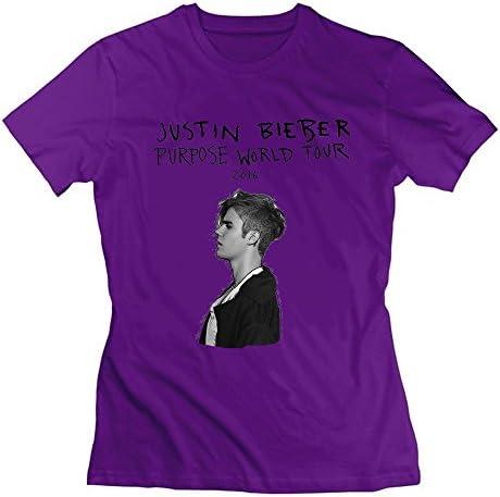 Humorous uncle Women's 2016 Justin Bieber Purpose World Tour T-Shirts Medium Purple