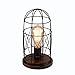Surpars House Wood Retro Table Lamp Metal Shade Edison Bulb Included Warm White Light,Black