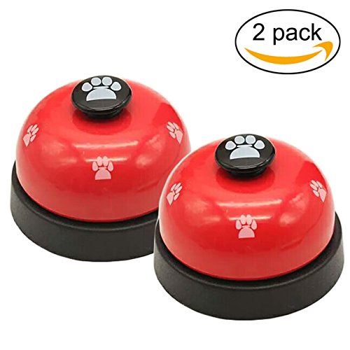 Malier 2 Pack Dog Training Bells, Dog Door Bells, Dog Puppy Pet Bells for Potty Training and Communication Device (Red)