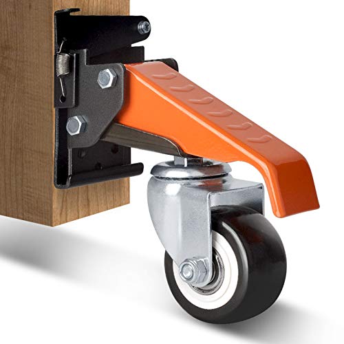 Ronlap Workbench Casters with QuickRelease Plates, 2.5" Heavy Duty Retractable Casters Kit 660