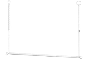 SUTINE Closet Rods for Hanging Clothes, Adjustable Closet Extender Hanging Rod, Space-Saving Closet Rod Extender Clothes Hanging Bar, Closet Poles for Hanging Clothes Organizer (White, 31.5-47.2 IN)
