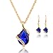 Perman Wedding Jewelry Set, Water Drops Shape Crystal Pendant Necklace + 1 pair Earrings, Cheap Stuff
