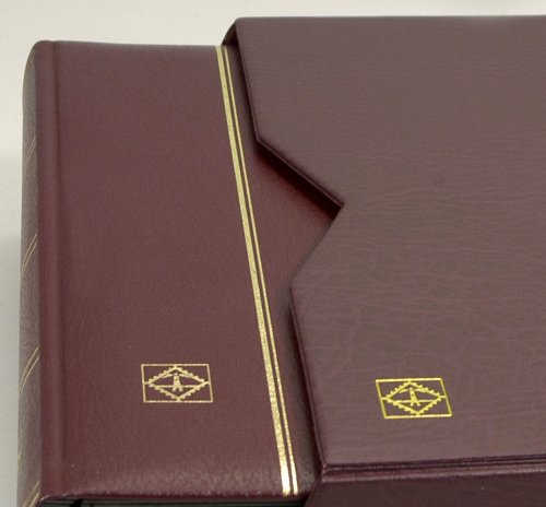 Lighthouse 64-Black Pg Leather Stamp Stockbook LZS4/32K Burgundy