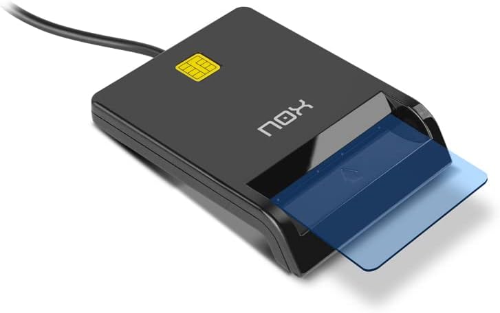 PRODUTOS NOX XTREME Leitor de Cartão Eletrónico Cidadão -NXLITECARDID- Compatível com Cartão de Cidadão (Portugal) e DNI Eletrónico (Espanha). Conexão USB 2.0, dimensões 65x85x18mm, cor preta