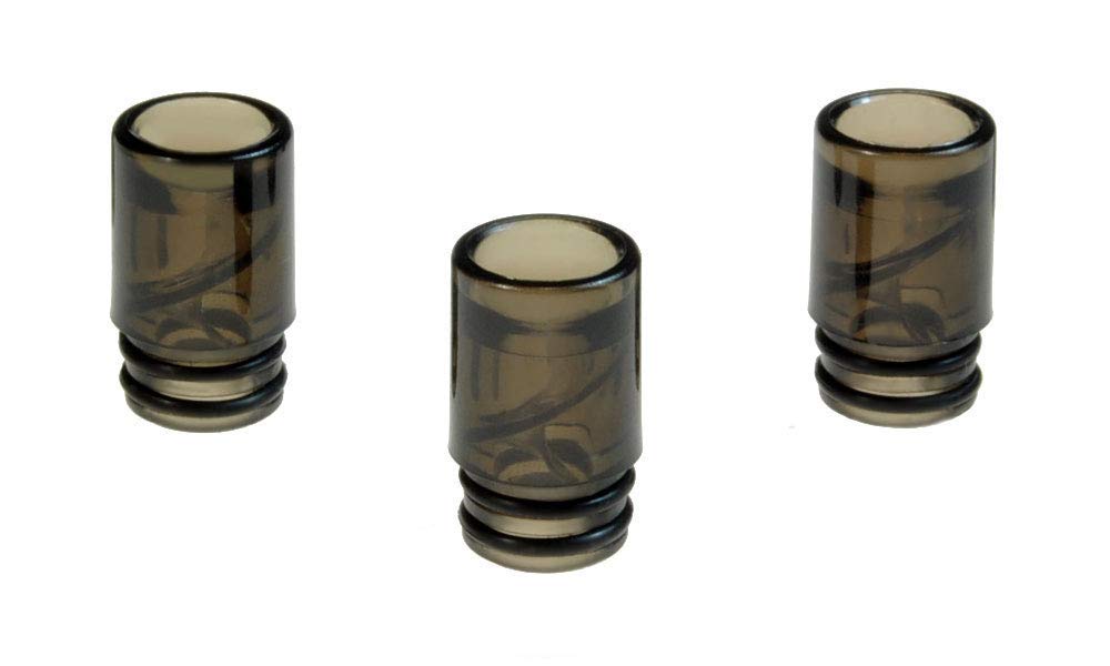 Armerah Anti Spit Back 510 Drip Tip eCig Mouthpiece Short/Medium Plastic 3 Pack Black