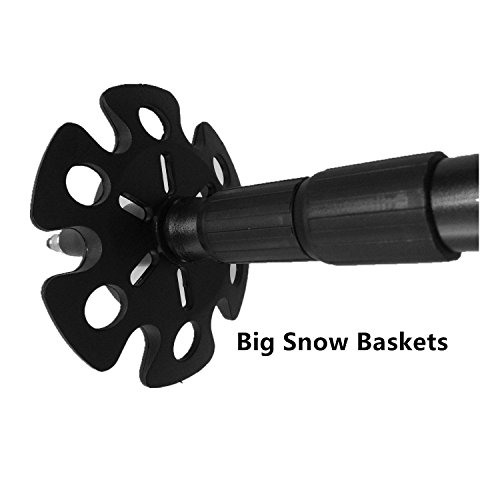 Walking Stick Trekking Poles Hiking Telescoping Ultra Strong Alpenstocks Anti Shock Mountaineering Trail（Single or Pair ） (BLACK) - Thumbnail 6
