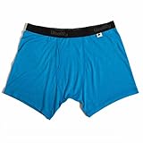 Woolly Clothing Co. Men's Merino Wool Boxer Brief Medium Glacier Blue