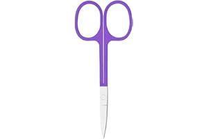 MAGITOCH Stainless Steel Hair Grooming and Trimming Scissors Set,Facial Hair Small Grooming Scissors For Men Women Eyebrow, (Purple-（A）)