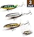 QJKYKD Fishing Lures Whopper Plopper 4.0 inch/0.5 oz with Rotating Spins Tail, Topwater Bait Freshwater Saltwater Lures with Barb Treble Hooks Suitable for Musky, Bass, etc. (3 PCS)