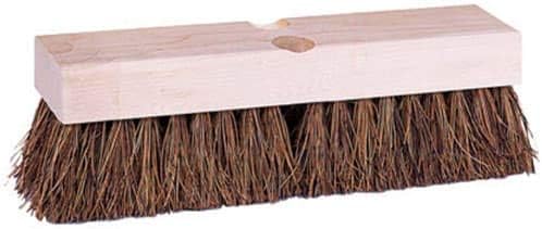 Weiler 44026 10" Brown Coarse Palmyra Fill Deck Scrub Brush with Wood Block