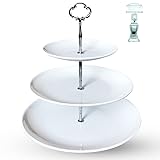 3 Tier Serving Tray,White Cupcake Stand,Cake