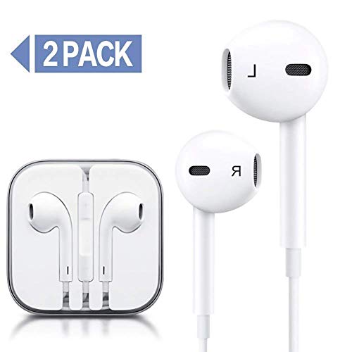 Earbuds, New Earphones Best Headphones for 6s/6/5s/5/4s/se/5c/4/7/8/X 3.5mm Wired Microphone 2 Pack
