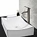 Comllen Above Counter Rectangle White Porcelain Ceramic Bathroom Vessel Sink Art Basin