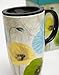 Cypress Home Spring Floral Ceramic Travel Coffee Mug 17oz