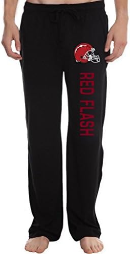 XINGJX Men's St Francis (PA) Red Flash Helmet College Running Workout Sweatpants Pants XL Black