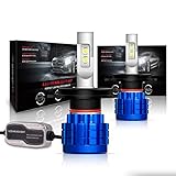 H4 LED Headlight Bulb Conversion Kit, Rigidhorse 9003 18x Cree Chips Hi/Lo Beam/Fog Light Bulbs- 8000LM 6500K 60W Xenon White Fanless Design - 2 Years Warranty
