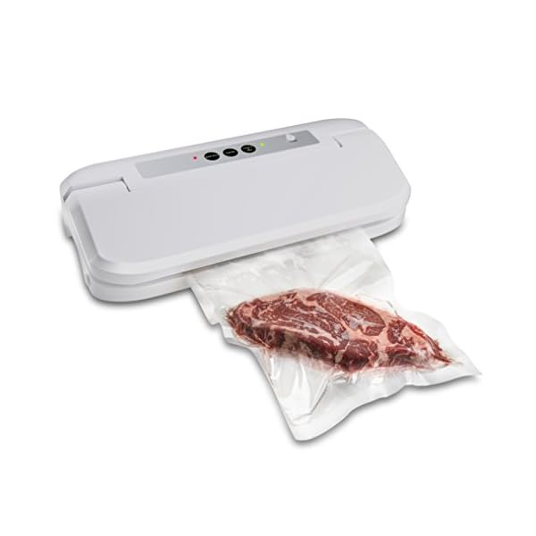 Food-Sealer-Automatic-Vacuum-with-Non-Vacuum-Seal-Optio-LED-Indicator–Preserve-Dry-Moist-Foods-Fresh-up-to-3-Months–Lightweight-Fits-up-12-Inch-Rolls–5-Free-Bags-White