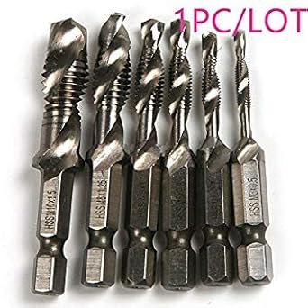 Generic M6 : Wholesale 1 Pcs/Lot New 2 in 1 1/4 Hex Shank HSS Metric Right Hand Screw Thread Tap Taper & Drill Bits