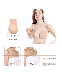 Sujetador adhesivo, adhesivo sin tirantes Levantar Invisible Silicona Reutilizable Push Up Pasties para las mujeres sin espalda vestido, cubrepezones