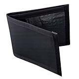 Flowfold Vanguard Slim Front Pocket Bifold Wallet - Light Weight - Minimalist - Made in the USA - Jet Black