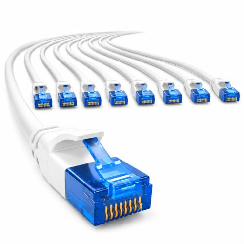 1aTTack.de CAT6 Slim LAN Netzwerkkabel 10x 10m 1000 Mbit/s - Weiß