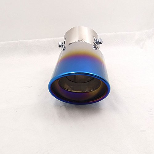 Hanbaili Automobile Tailpipe Modified Exhaust Pipe Stainless Steel Single Pipe Exhaust Pipe Semi-Blue Curved Section - Thumbnail 4