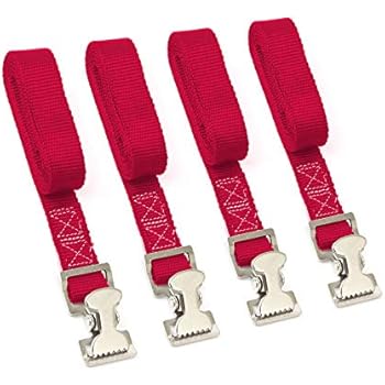 Powertye 1in x 4ft Made in USA Utility Lashing Strap, Red 4-Pack