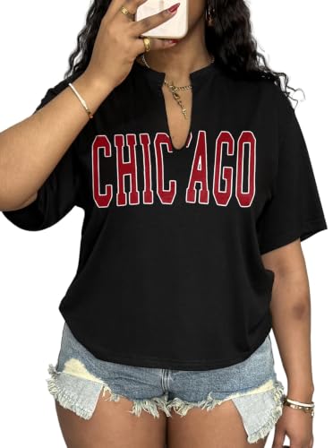 Womens Graphic V Neck T Shirt