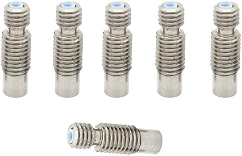 CTYRZCH 6pcs Barrel Stainless Steel Nozzle Throat with PTFE Tube for V6 3D Printer 1.75mm Extruder Hot End Feeding Tube