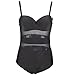 Eternatastic Women's Summer One-Piece Monokini Swimsuit Swimwear Plus Size Black XXL
