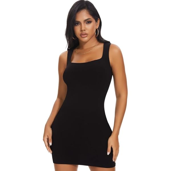 Women's Bodycon Mini Dress - Ribbed Knit Sleeveless Party Club Dress