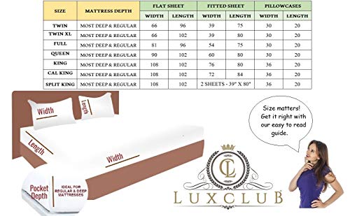 LuxClub-6-PC-Sheet-Set-Bamboo-Sheets-Deep-Pockets-18-Eco-Friendly-Wrinkle-Free-Sheets-Machine-Washable-Hotel-Bedding-Silky-Soft-Cream-Queen