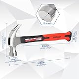 MAXPOWER 8Oz Claw Hammer Framing Rip Steel Head Fiberglass Rubber Grip Tool view 2