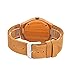 Dovoda Ladies Bamboo Wood Watch Quartz Genuine Calf Leather Brown