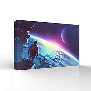 Canvas Wall Art The Future City Pictures Home Wall Decorations for Bedroom Living Room Paintings Canvas Prints Framed - 12x18 inches