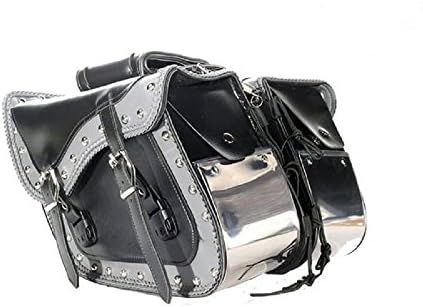 Chrome Plated Motorcycle Saddlebags-Universal Fitting-Harley Davidson,Triumph, Honda, etc