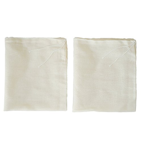 Cheesecloth Bags for Straining,Reusable Cold Brew Coffee Cheese Cloths Strainer,Large Nut Milk Tea Juice Bag,100% Natural Cotton Fine Mesh Filter Bags(Medium,2 Pack)