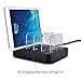 Charging Station, HaoZi 4-Port USB Charging Docks Multi-Device Organizer Fast Charger with Cord Storage, Multi-Port USB Charger Desktop Charging Stand for Smartphones and Tablets