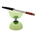 Triple Bearing LED Light Up Professional Diabolo / Chinese Yoyo Toy with Aluminum Sticks Translucent Green - Flight Diabolo