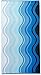 Arus Jacquard Woven Turkish Terry Cotton Beach Towel, Waves, Blue, 36x64